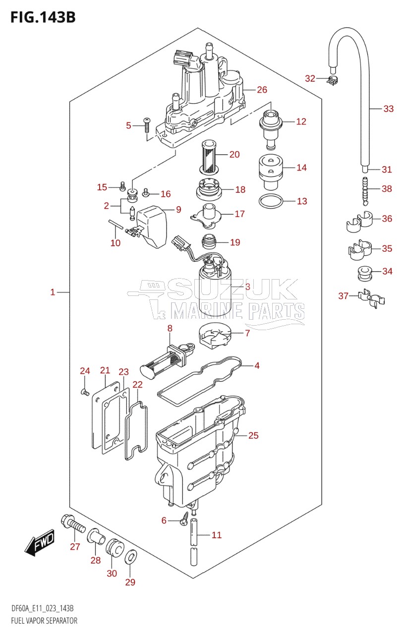 FUEL VAPOR SEPARATOR ((020,021,022):E40)