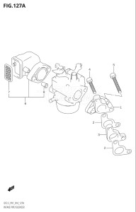 00252F-410001 (2014) 2.5hp P01-Gen. Export 1 (DF2.5) DF2.5 drawing INTAKE PIPE / SILENCER