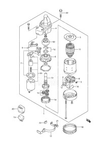 Outboard DF 50 drawing Starting Motor