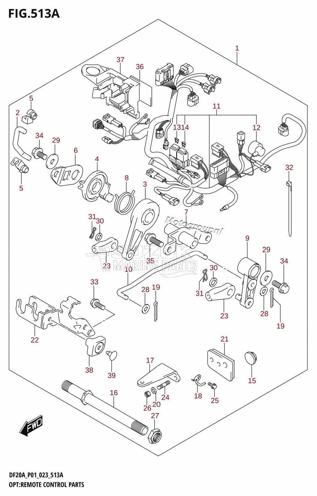 OPT:REMOTE CONTROL PARTS (DF9.9B,DF15A,DF20A)