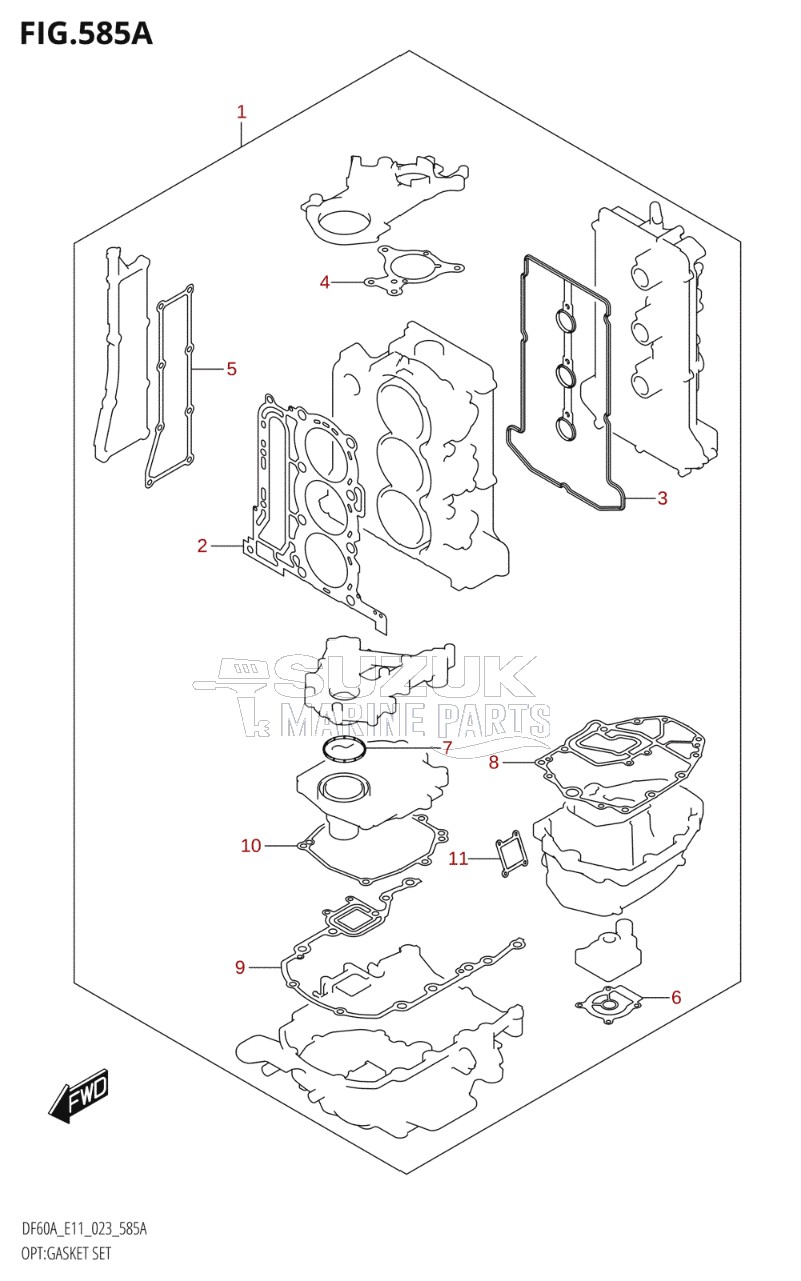 OPT:GASKET SET (DF40A,DF40AQH,DF40ATH,DF40AST,DF50A,DF50ATH,DF60A,DF60AQH,DF60ATH)