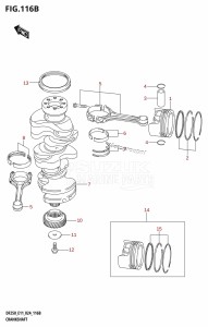 DF225T From 22503F-440001 (E11 - E40)  2024 drawing CRANKSHAFT (DF250ST)