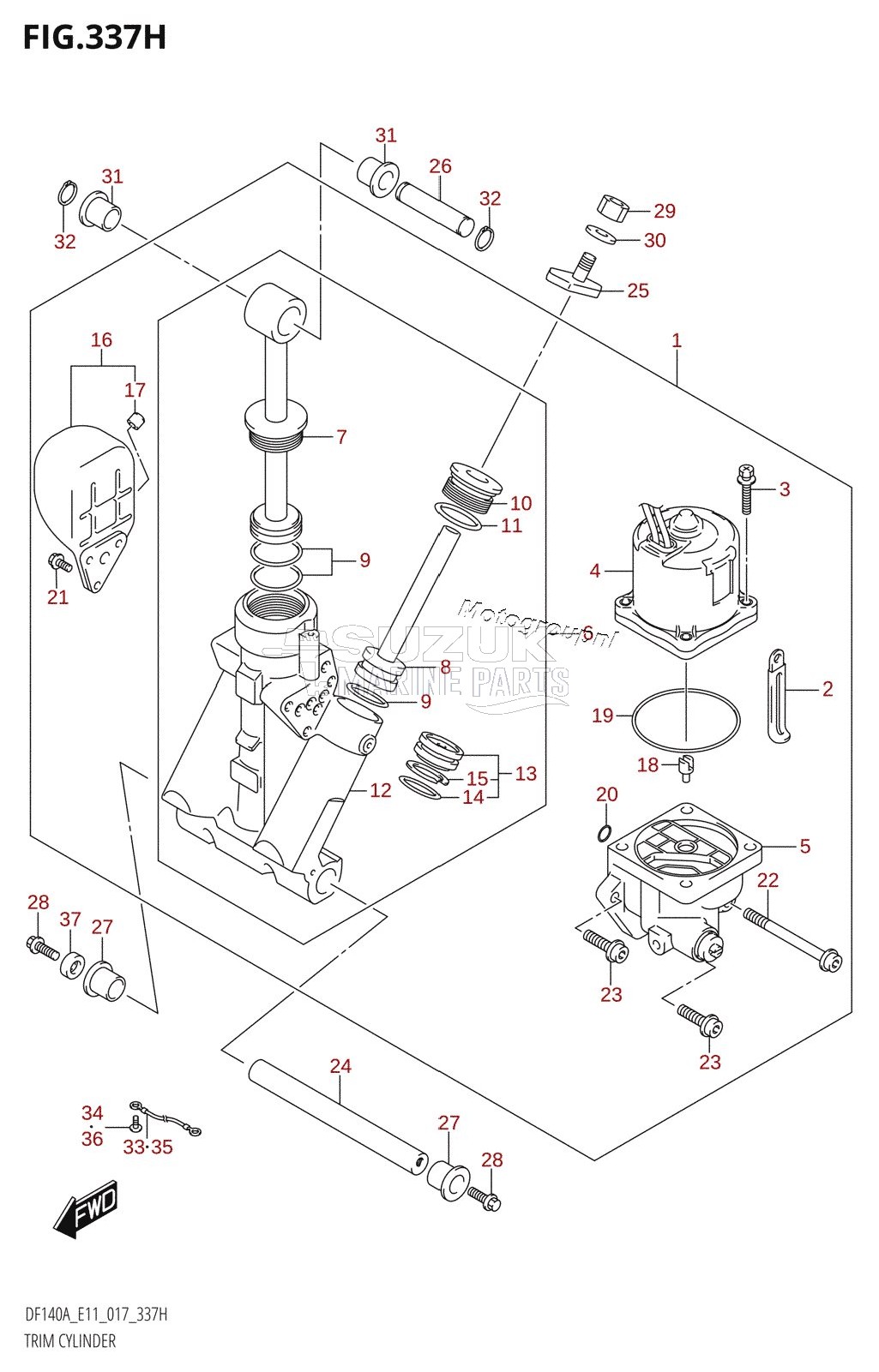 TRIM CYLINDER (DF140AZ:E11)