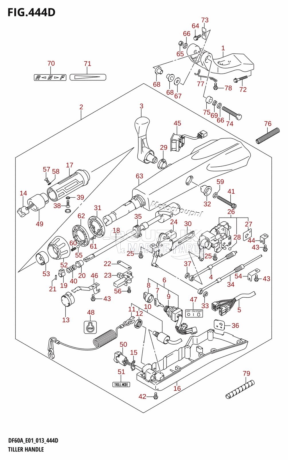 TILLER HANDLE (DF60AQH:E01)