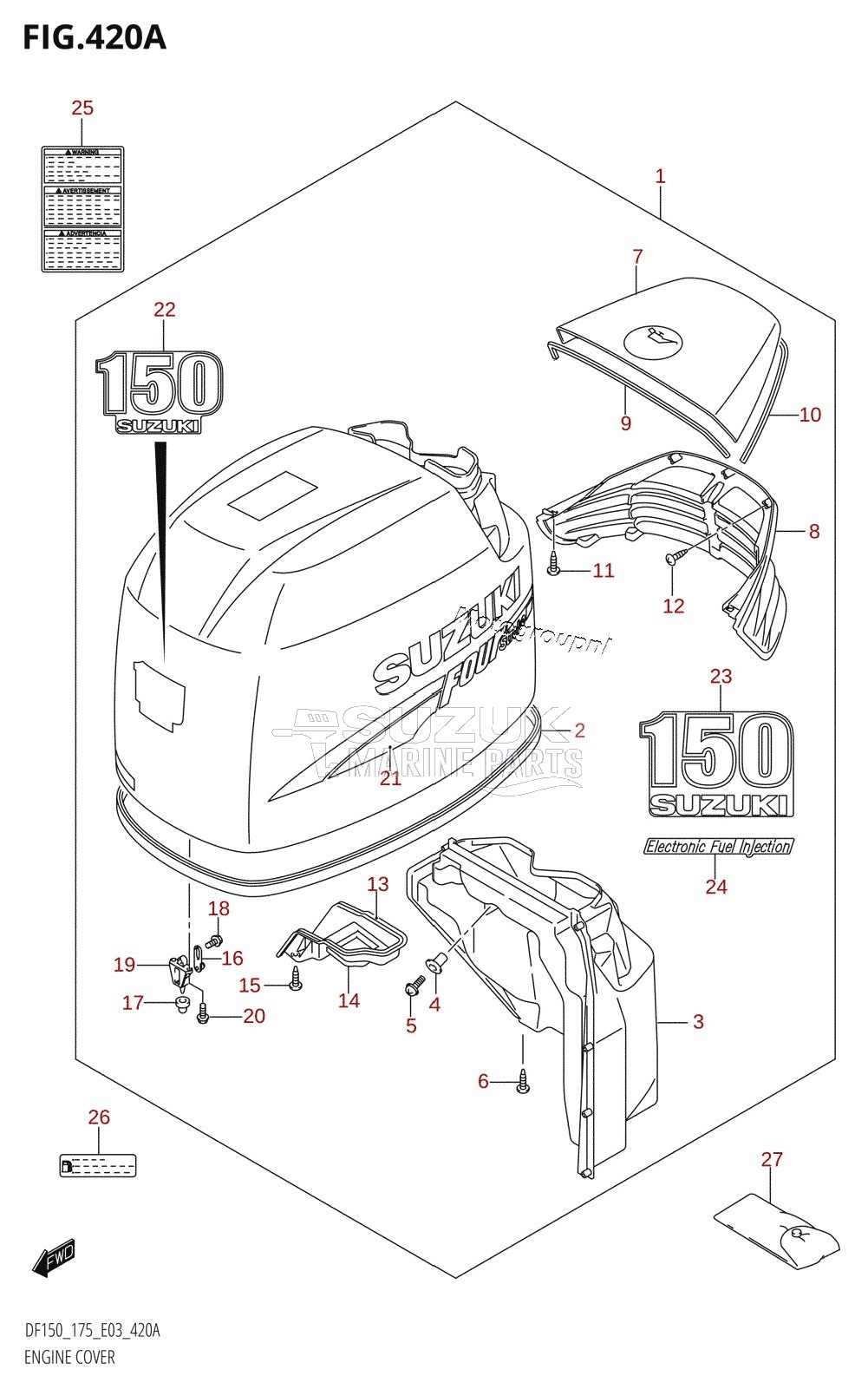 ENGINE COVER ((DF150T,DF150Z):(K6,K7,K8,K9))