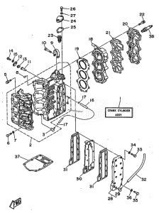 25J drawing CYLINDER--CRANKCASE