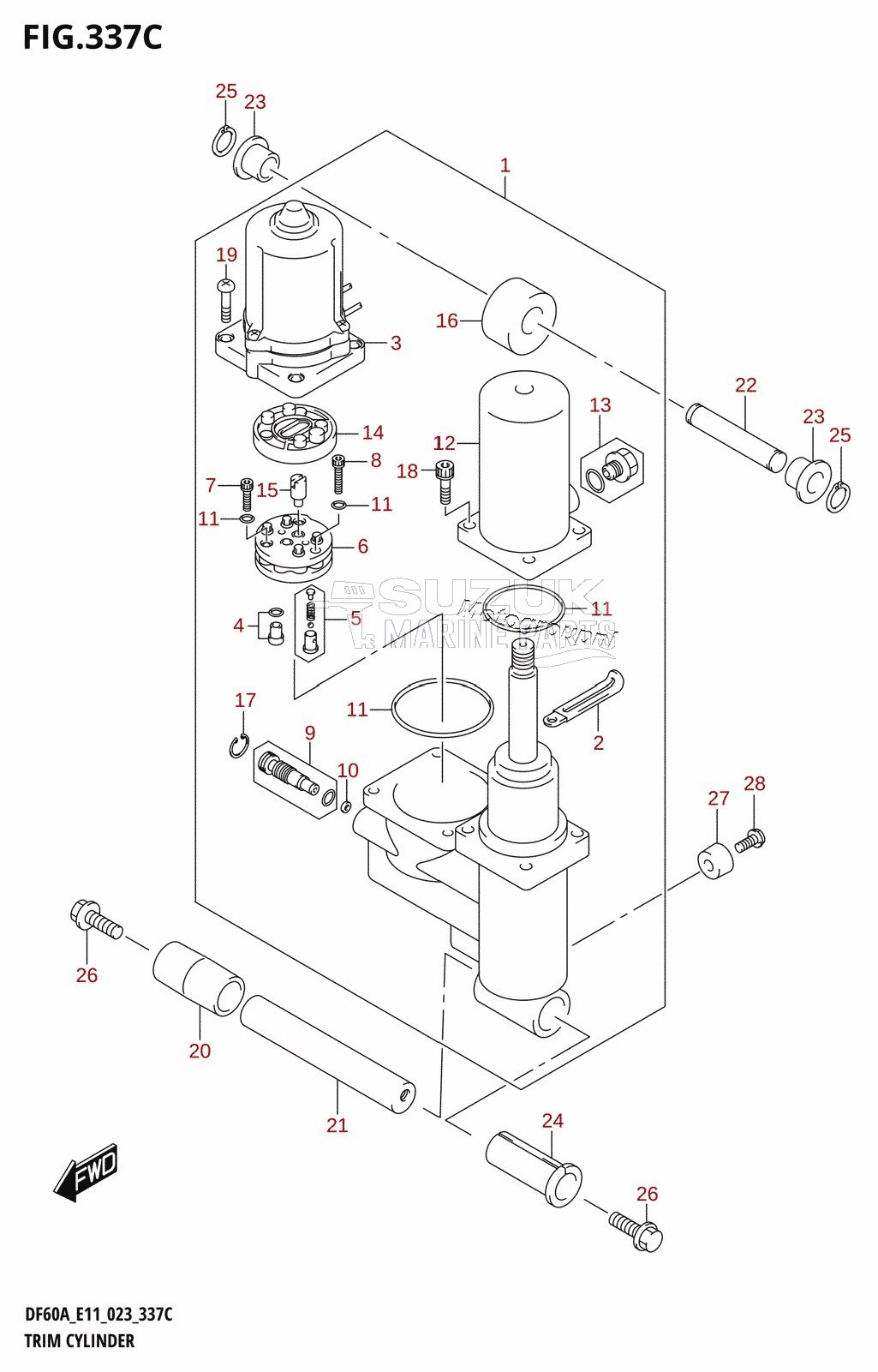 TRIM CYLINDER ((DF40AST,DF60A,DF60ATH):(020,021))