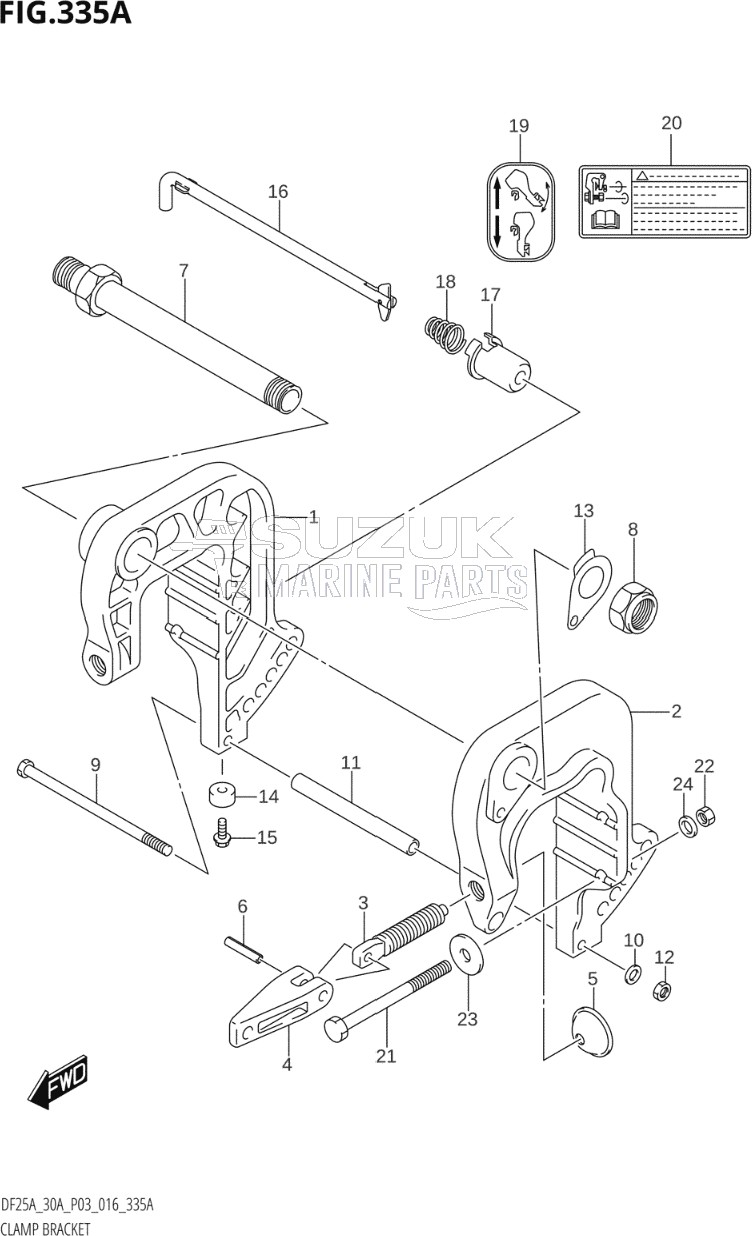 CLAMP BRACKET (DF25A:P03)