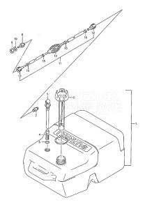 Outboard DT 40 drawing Fuel Tank (1993 to 1998)