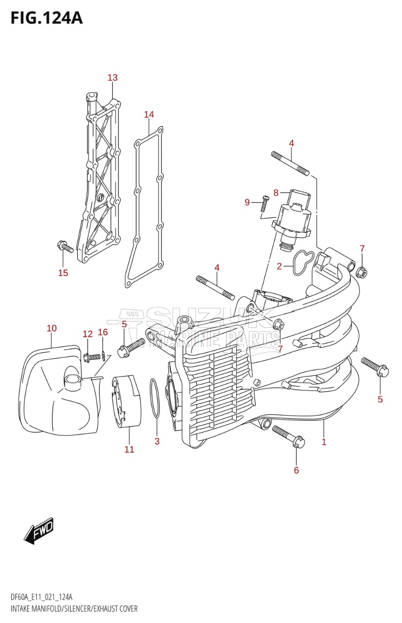 INTAKE MANIFOLD / SILENCER / EXHAUST COVER (SEE NOTE)