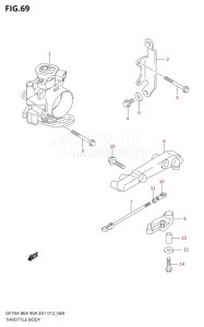 07003F-210001 (2012) 70hp E01 E40-Gen. Export 1 - Costa Rica (DF70A  DF70AT / DF70ATH  DF70ATH) DF70A drawing THROTTLE BODY (DF90ATH E40)