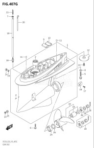 20002F-510001 (2005) 200hp E03-USA (DF200T  DF200Z) DF200 drawing GEAR CASE (DF250ST:E03)