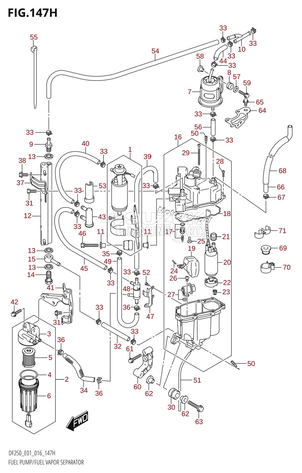 FUEL PUMP /​ FUEL VAPOR SEPARATOR (DF225Z:E40)