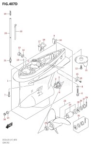 DF225Z From 22503Z-710001 (E01 E40)  2017 drawing GEAR CASE (DF200Z:E40)