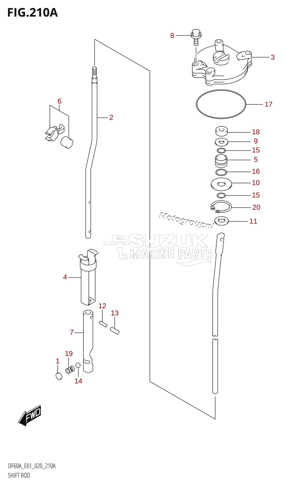 SHIFT ROD (DF50AVTH,DF40ASVT)