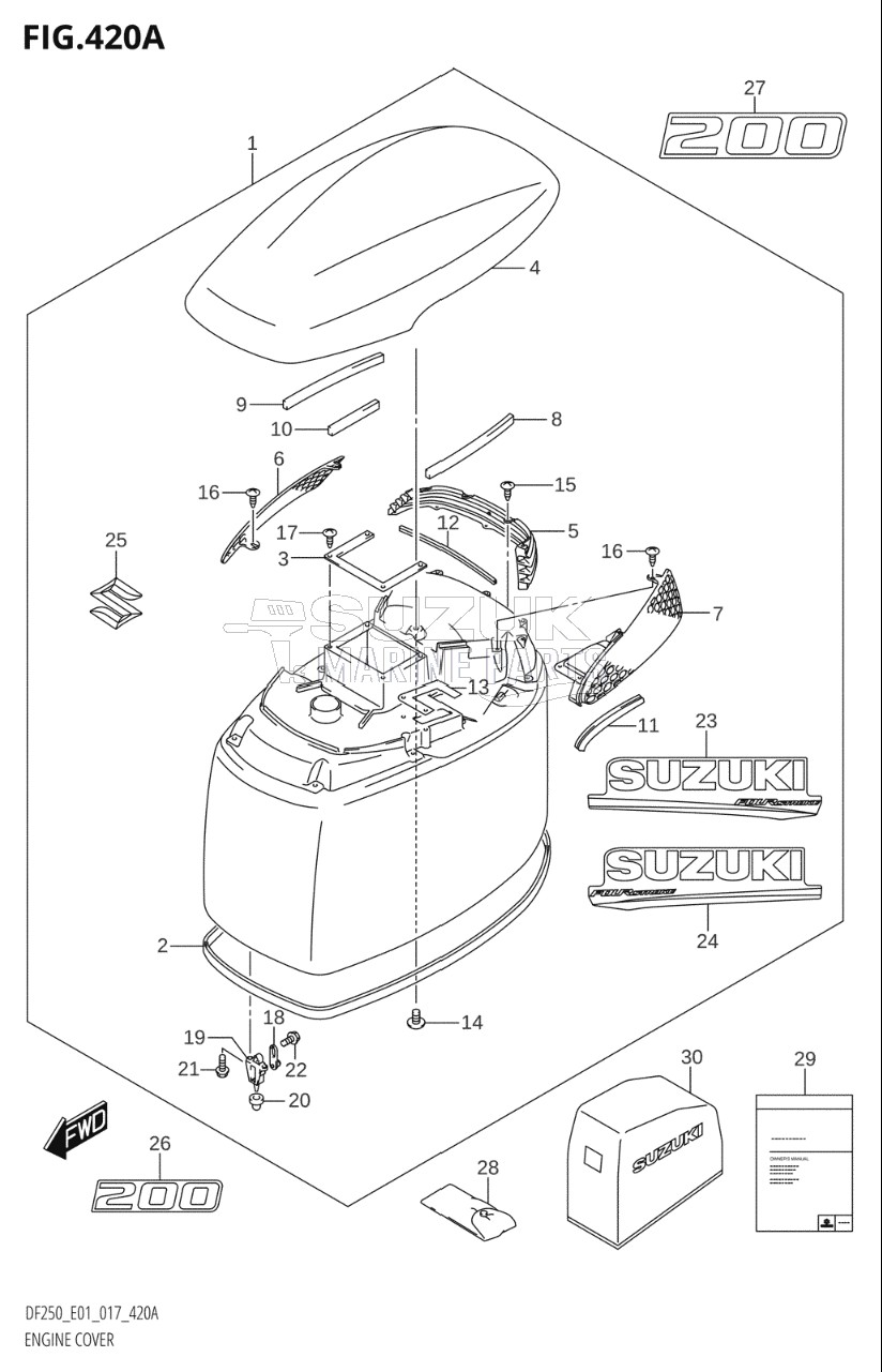 ENGINE COVER (DF200T:E01,DF200Z:E01)