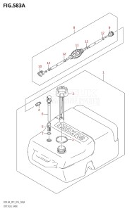 00994F-610001 (2016) 9.9hp P01-Gen. Export 1 (DF9.9A  DF9.9AR) DF9.9A drawing OPT:FUEL TANK