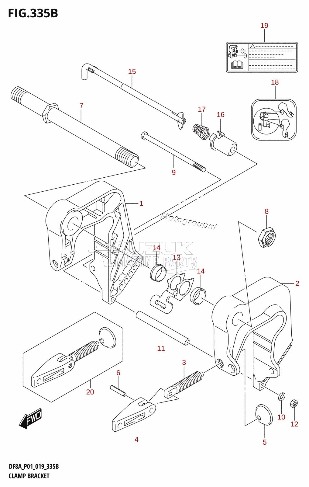 CLAMP BRACKET (DF8AR,DF9.9AR)