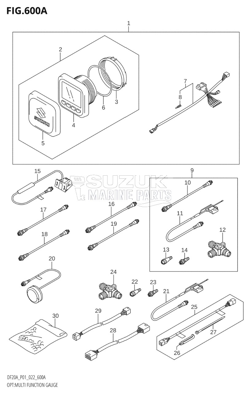 OPT:MULTI FUNCTION GAUGE ((DF9.9BR,DF9.9BT,DF15AR,DF15AT,DF20AR,DF20AT):(020,021))