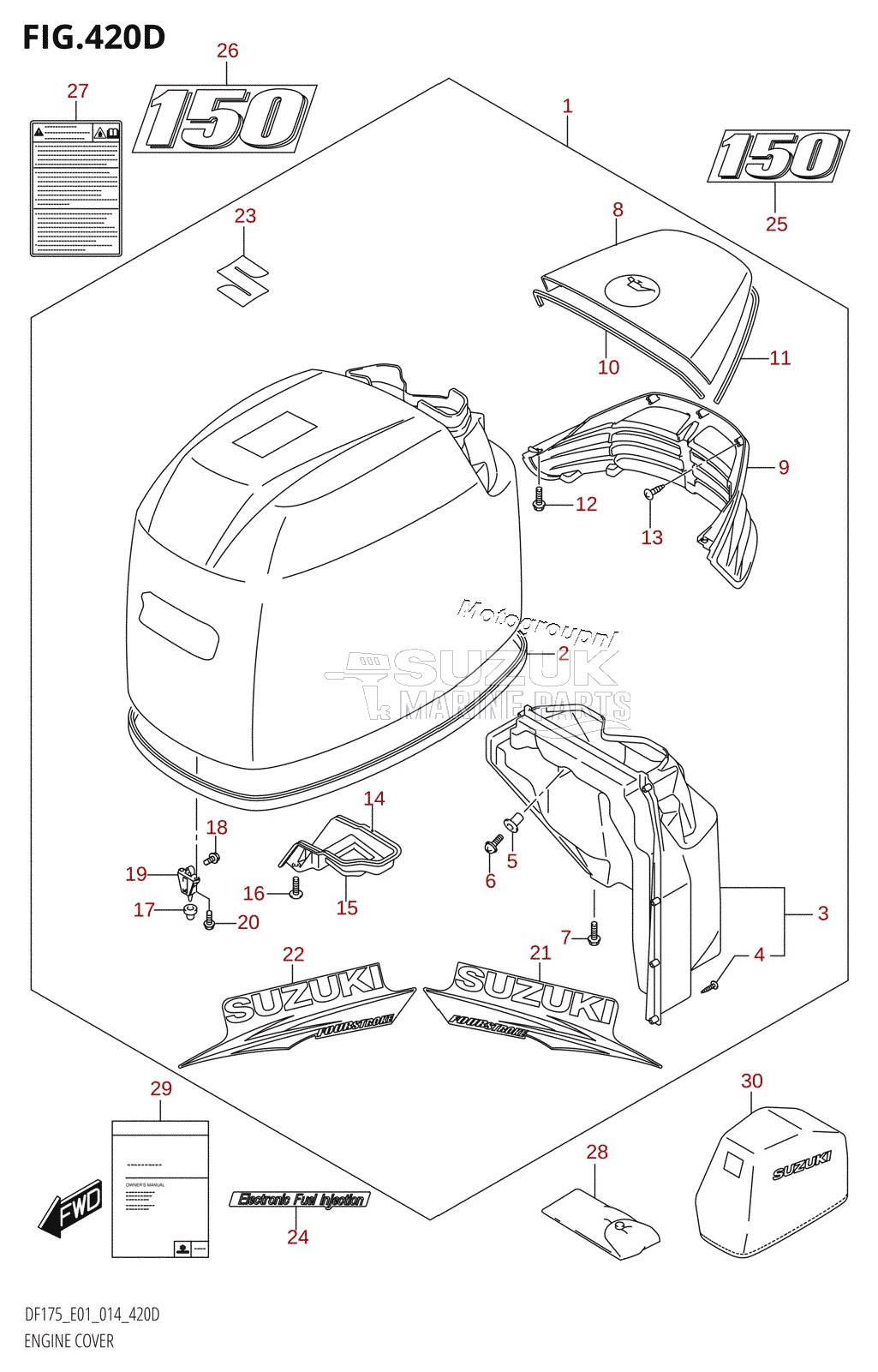 ENGINE COVER ((DF150T,DF150Z):E40)