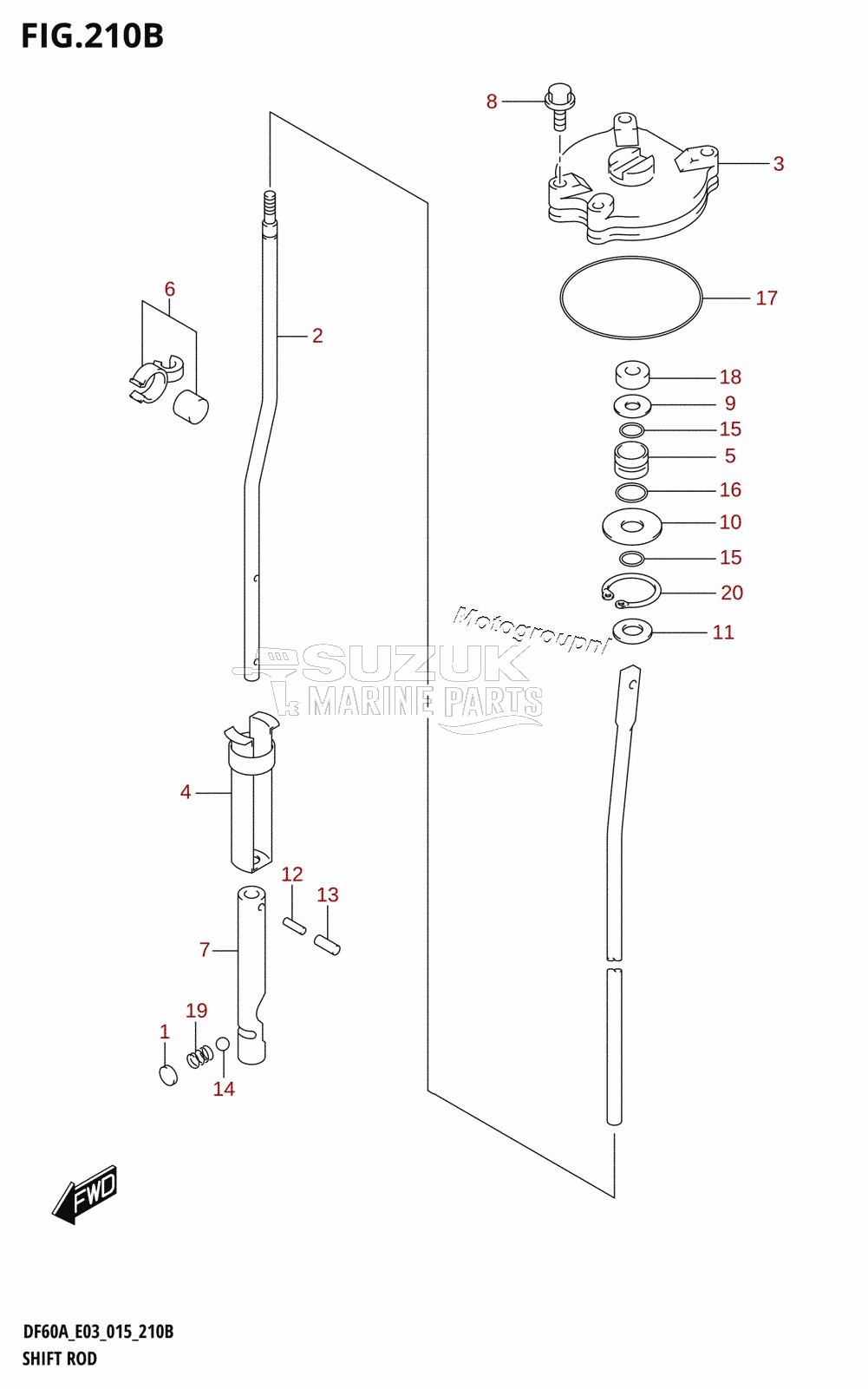 SHIFT ROD (DF60AVT:E03)