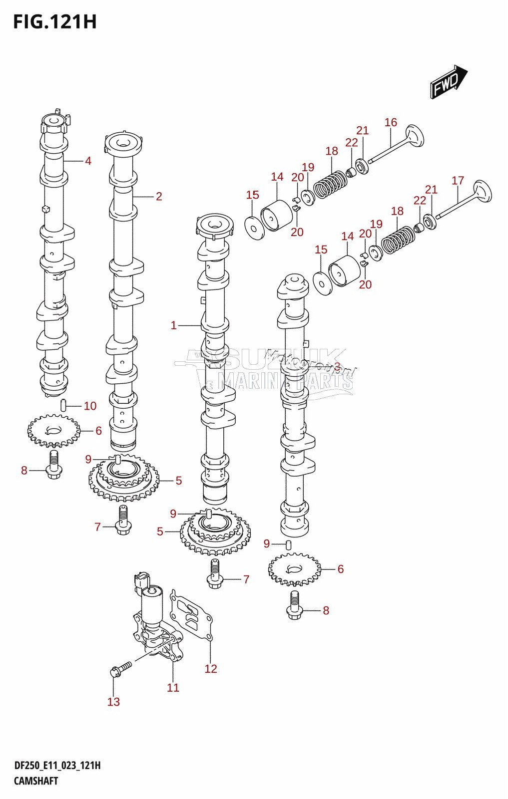 CAMSHAFT (DF250ST:(022,023))