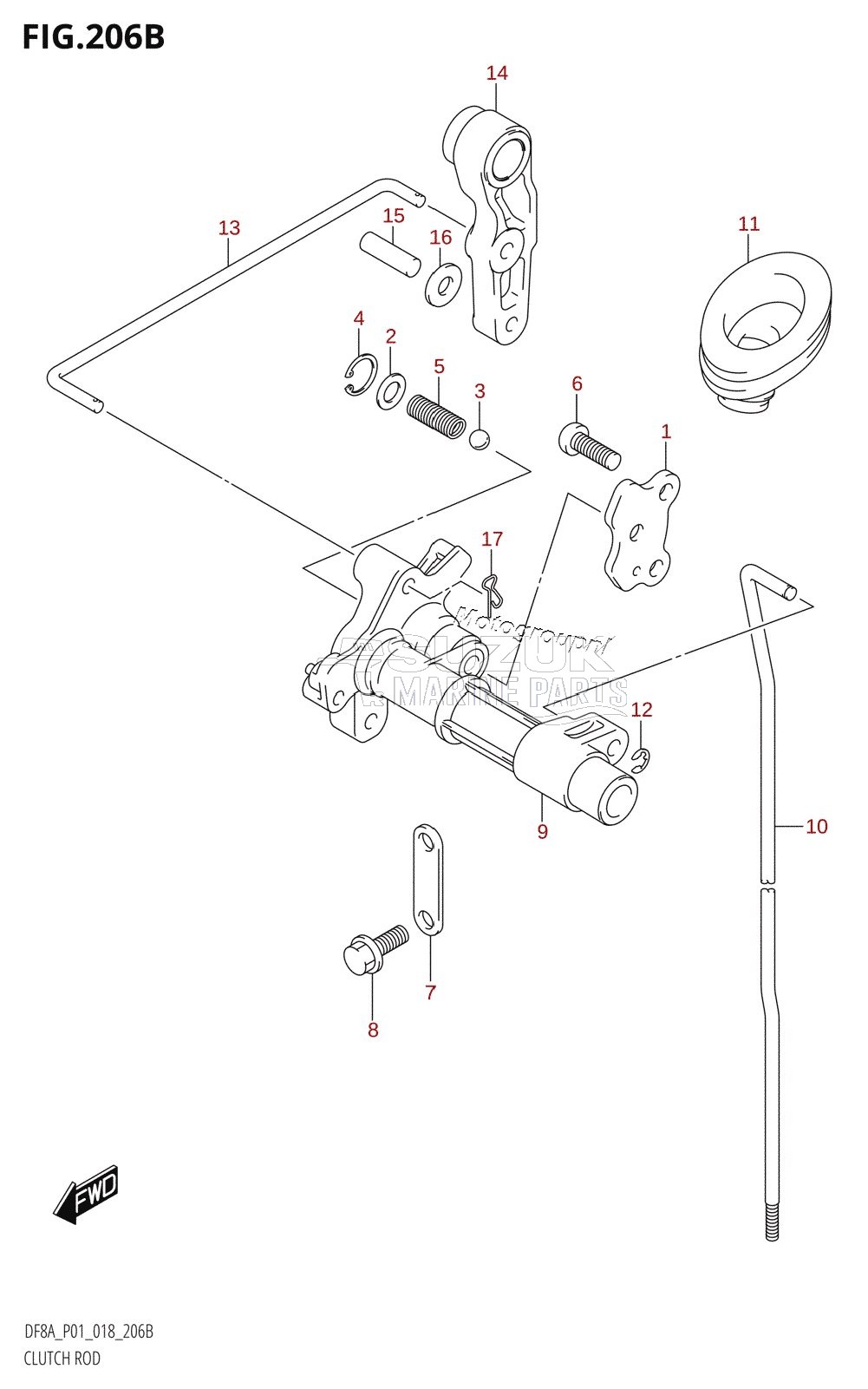 CLUTCH ROD (DF8AR,DF9.9AR)