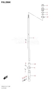 04003F-710001 (2017) 40hp E01-Gen. Export 1 (DF40A  DF40AQH  DF40ATH) DF40A drawing CLUTCH ROD (DF60AQH:E40)