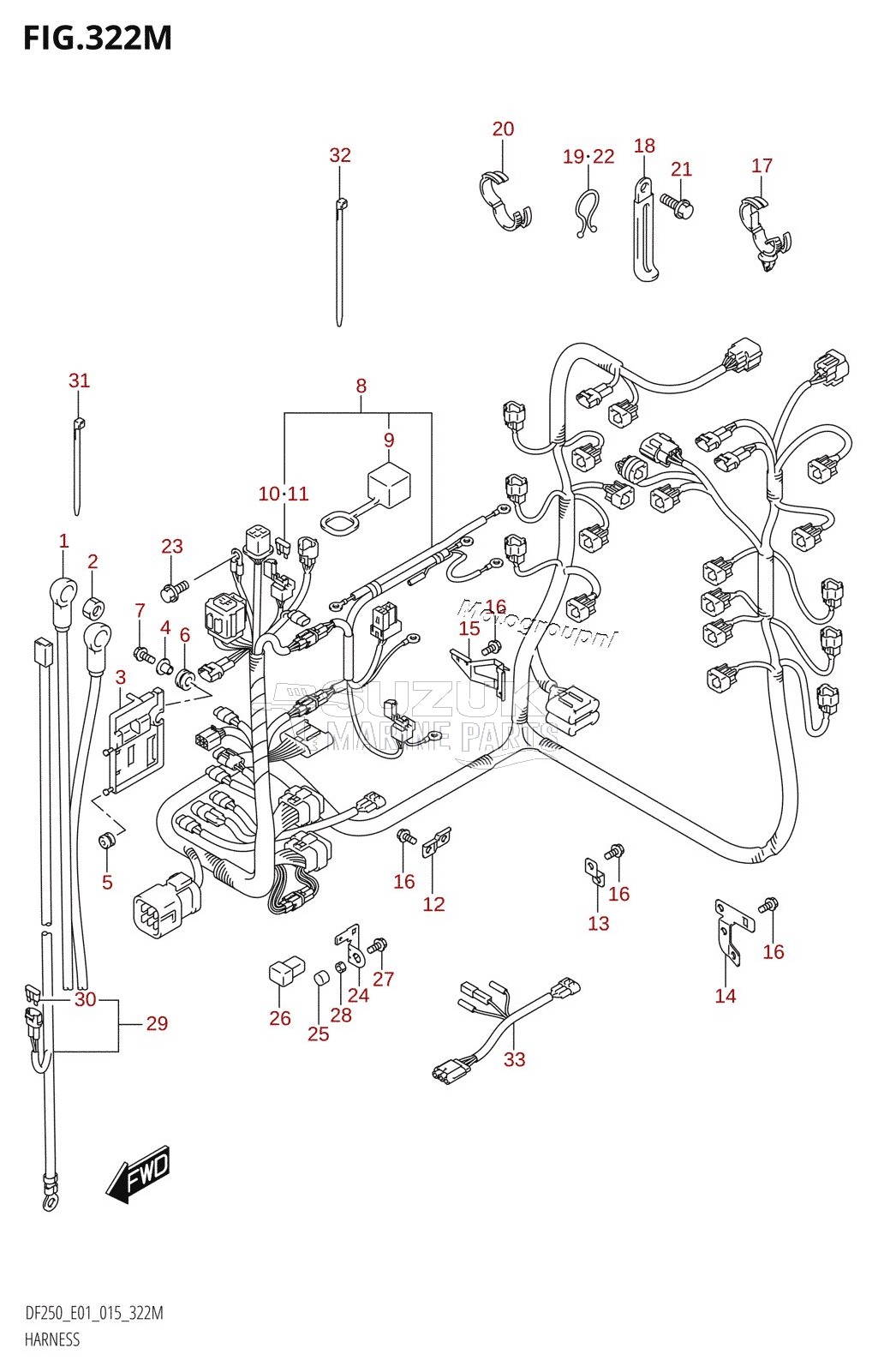 HARNESS (DF250Z:E40)