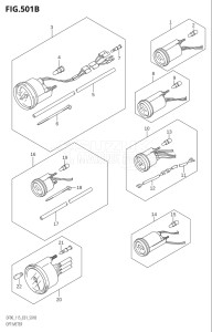 09001F-371001 (2003) 90hp E01-Gen. Export 1 (DF90TK3) DF90 drawing OPT:METER (K5,K6,K7)