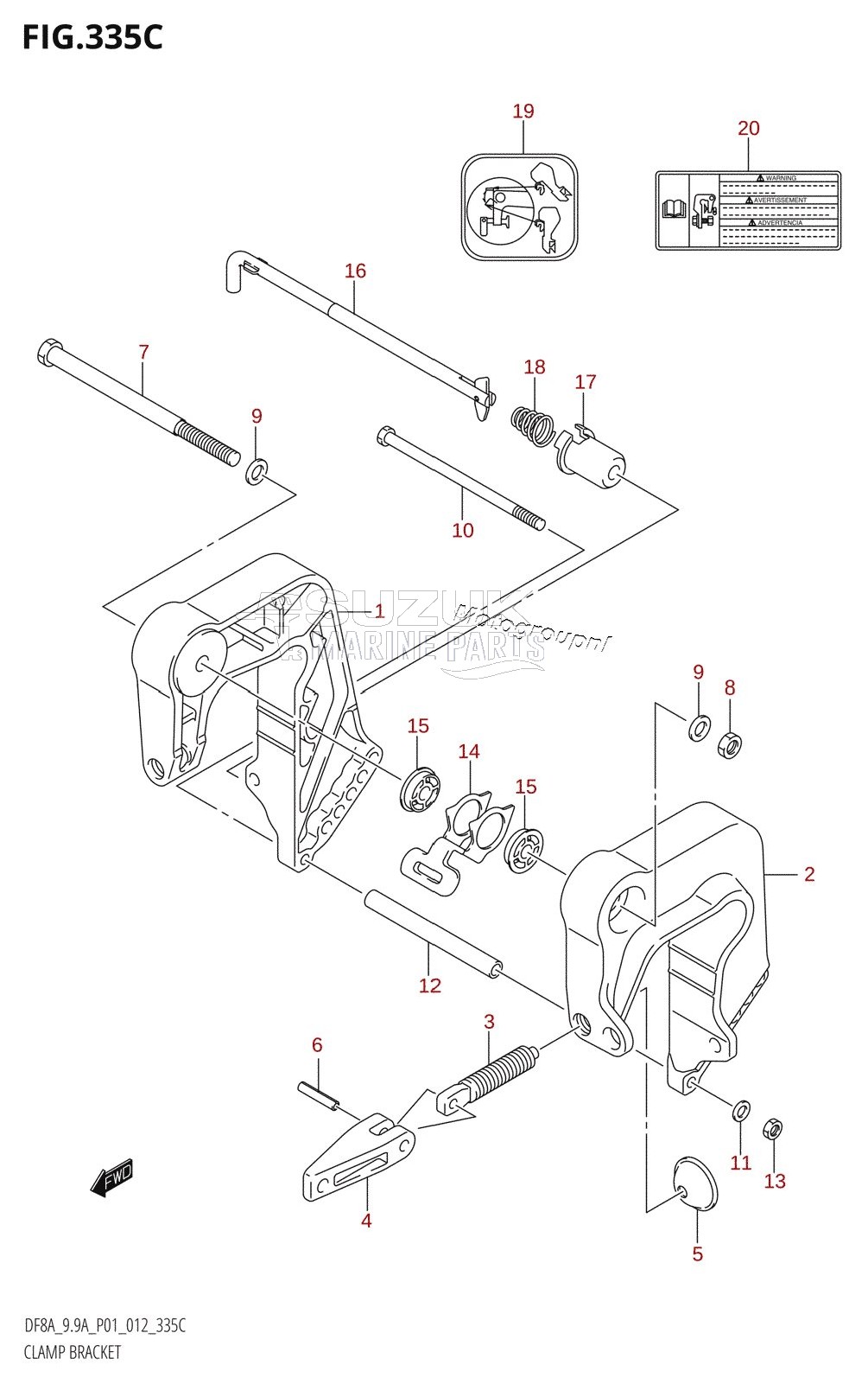 CLAMP BRACKET (DF9.9A:P01)