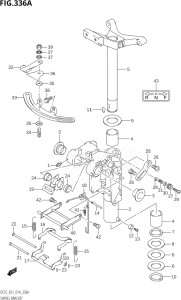 02503F-410001 (2014) 25hp E01-Gen. Export 1 (DF25  DF25A  DF25AT  DF25ATH  DF25Q  DF25R) DF25 drawing SWIVEL BRACKET (DF25:E01)