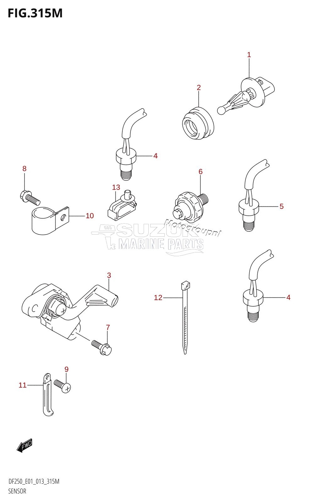 SENSOR (DF250Z:E40)