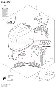 DF175ZG From 17502Z-410001 (E01 E40)  2014 drawing ENGINE COVER ((DF150T,DF150Z):E40)