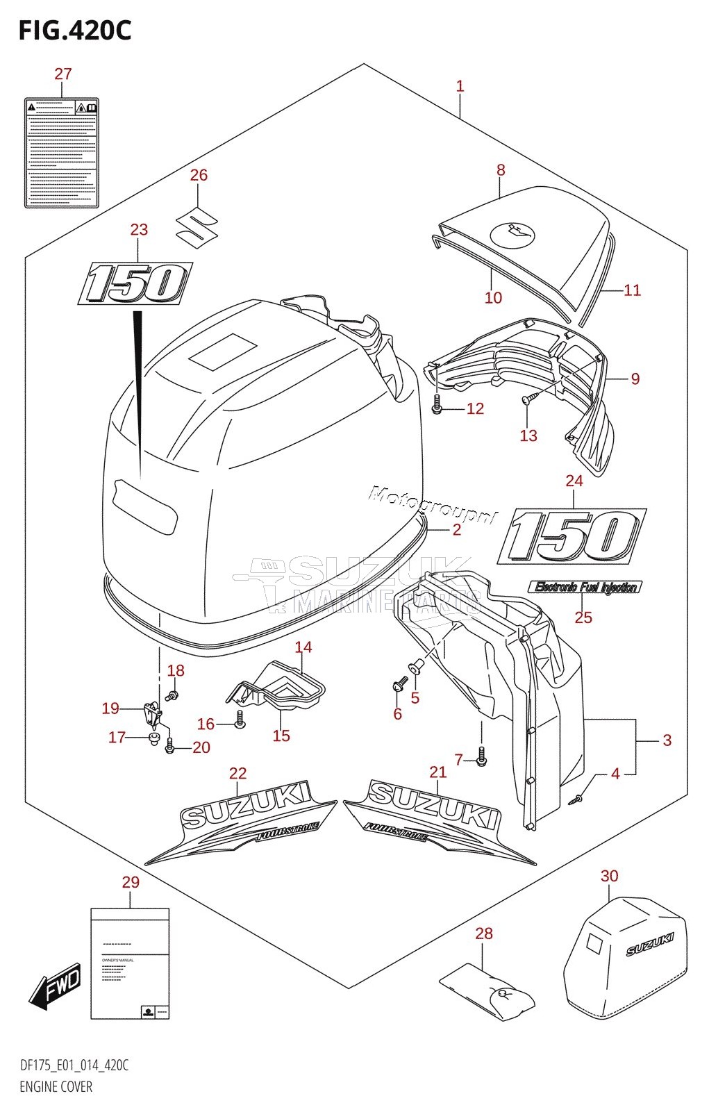 ENGINE COVER ((DF150T,DF150Z):E40)