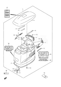 DF 250 drawing Engine Cover (2004 to 2009)