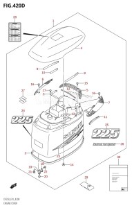 DF200 From 20001F-421001 (E01)  2004 drawing ENGINE COVER ((DF225T,DF225WT,DF225Z,DF225WZ):(K10,011))