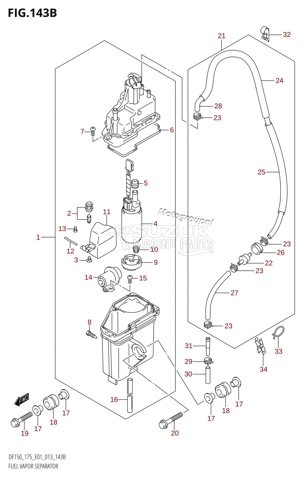 FUEL VAPOR SEPARATOR (DF150T:E40)