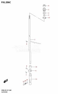 DF40A From 04004F-710001 (E34-Italy)  2017 drawing CLUTCH ROD (DF40ATH:E01)