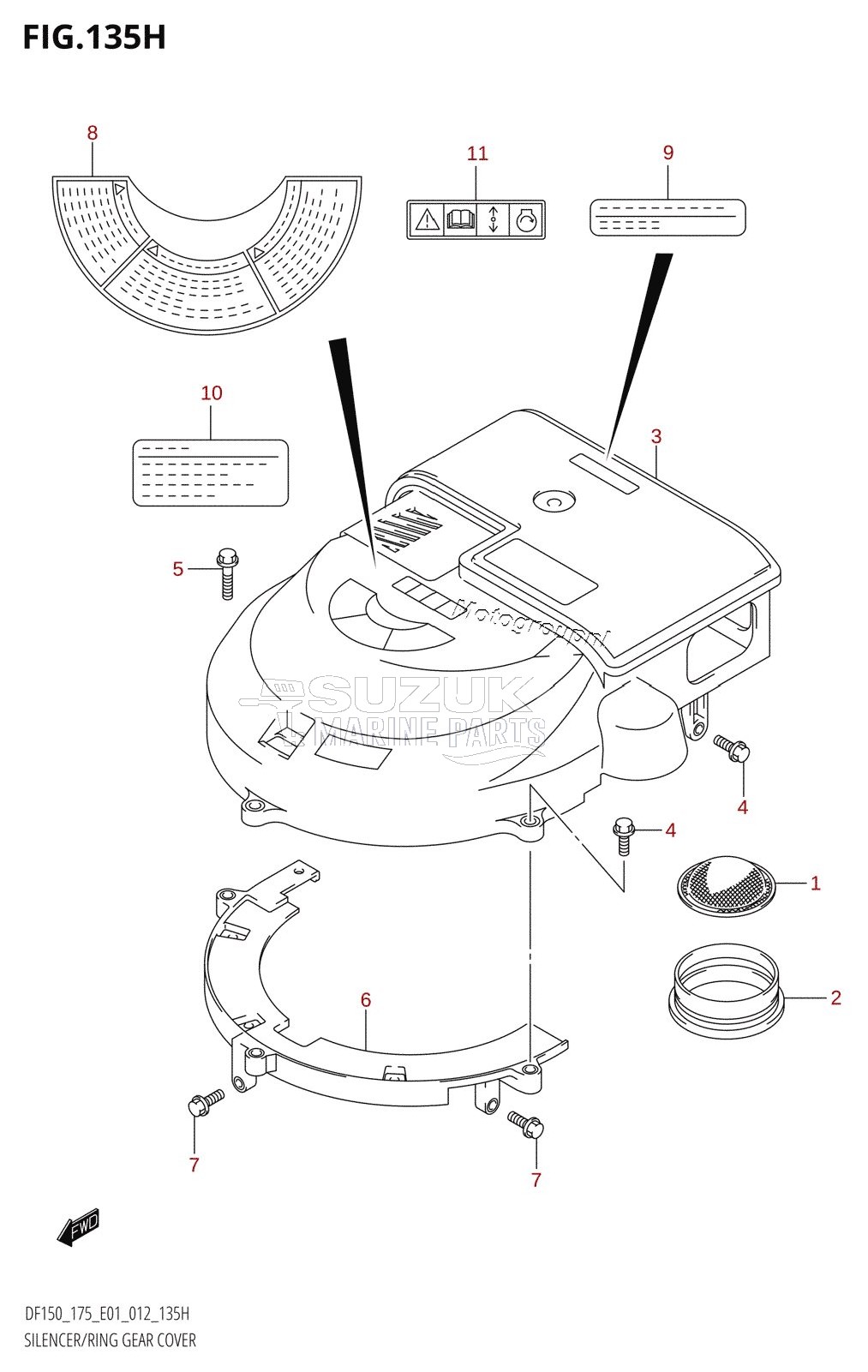 SILENCER /​ RING GEAR COVER (DF175Z:E40)