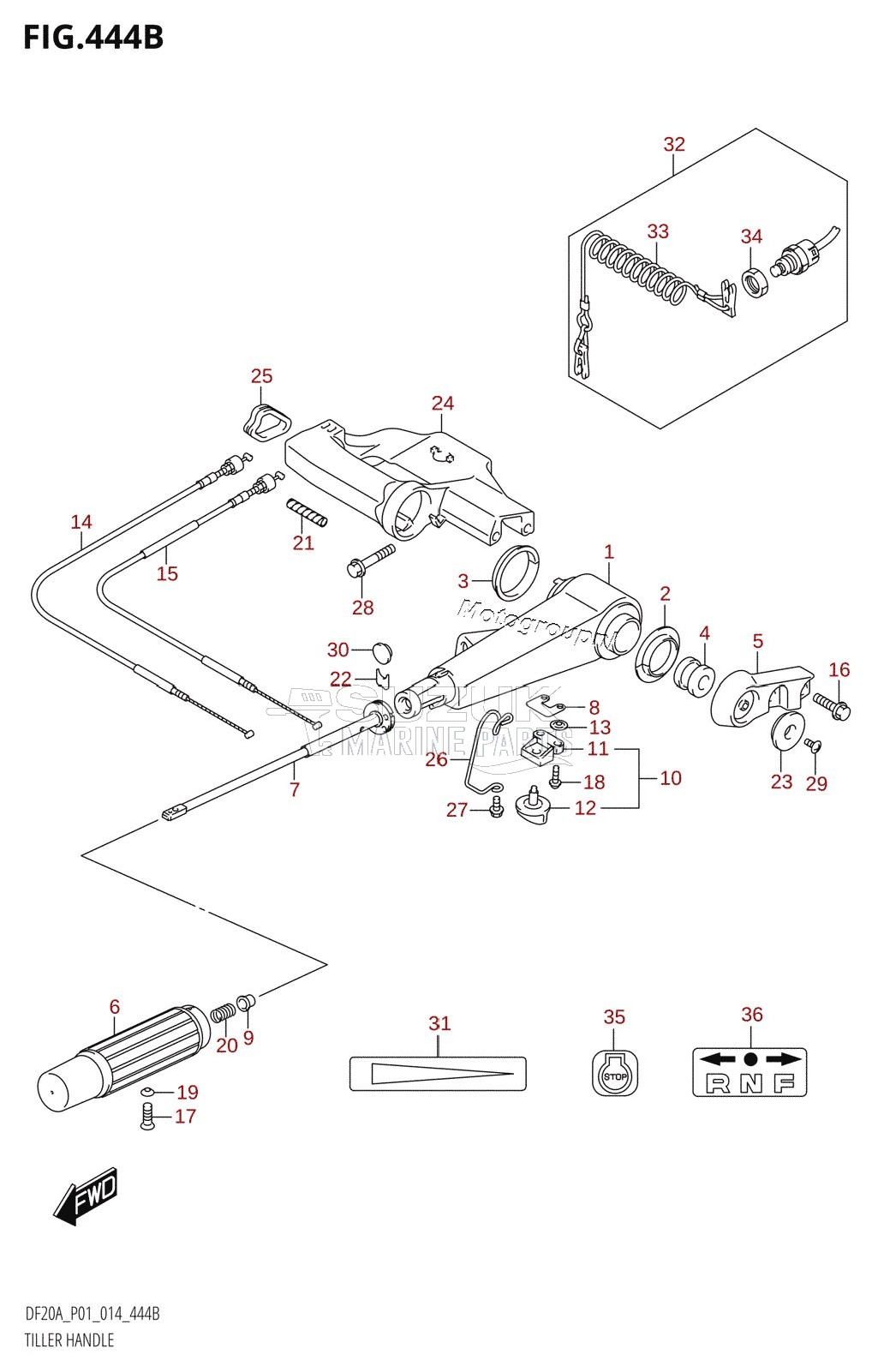 TILLER HANDLE (DF15A:P01)