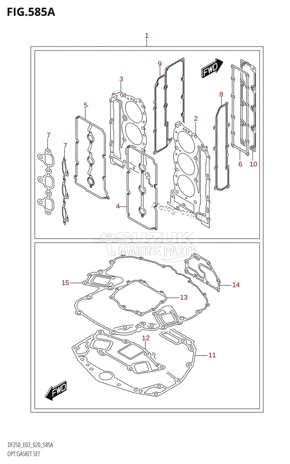 OPT:GASKET SET (DF225T,DF225Z,DF250T,DF250Z)