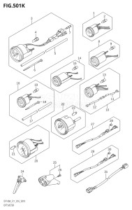 11503F-610001 (2016) 115hp E01 E03 E11 E40-Gen. Export1 and 2 USA (DF115AT) DF115A drawing OPT:METER (DF115AST:E03)