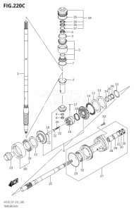 20002Z-510001 (2005) 200hp E01 E40-Gen. Export 1 - Costa Rica (DF200Z) DF200Z drawing TRANSMISSION (DF200Z:E01)