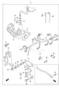 Outboard DF 9.9 drawing Remote Control Parts