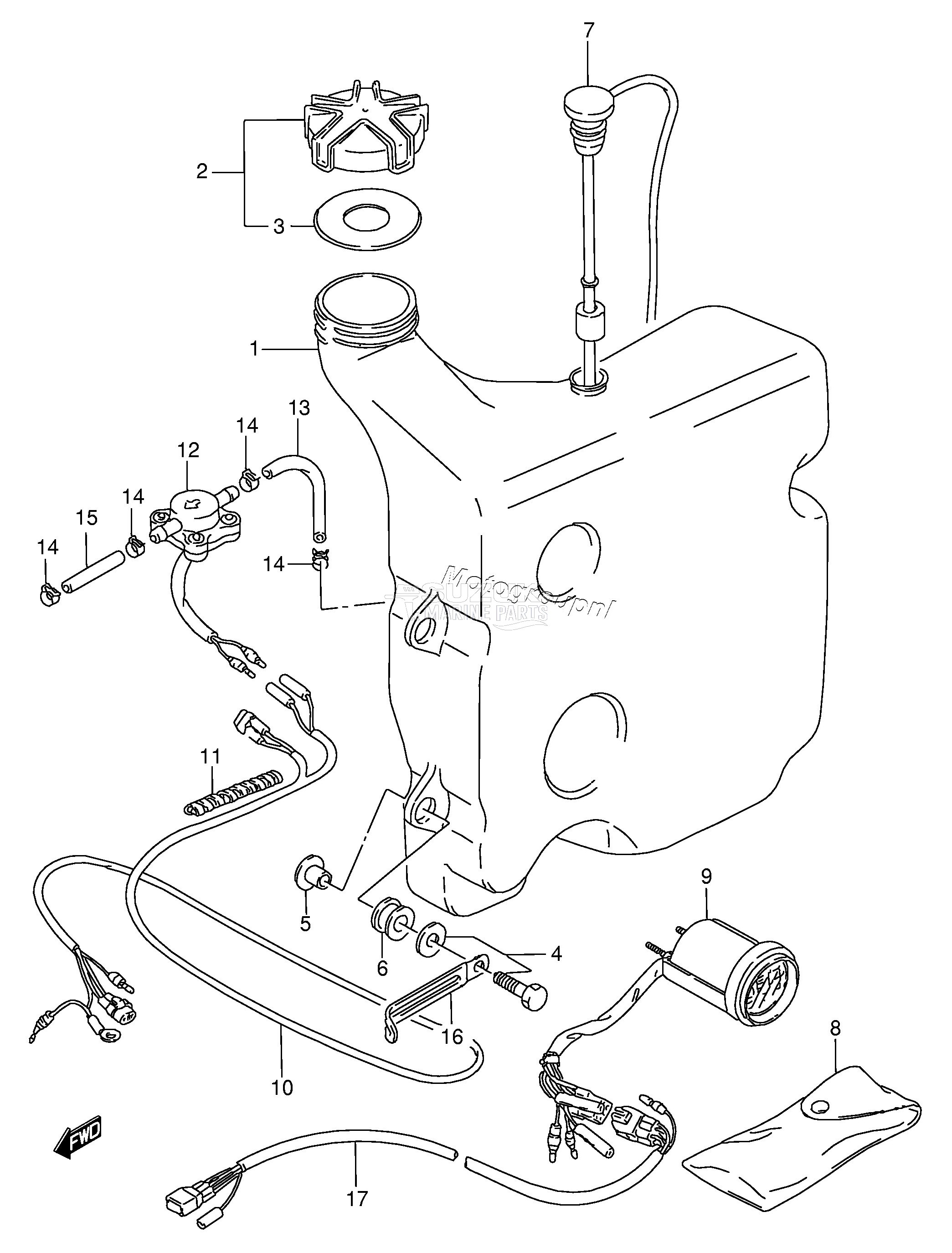 OIL TANK (DT150 /​ DT175 /​ DT200|~MODEL:93)