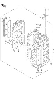 Outboard DF 140A drawing Cylinder Block S/N 14003F-510001 to 14003F-510249 S/N 14003Z-510001 to 14003Z-510025