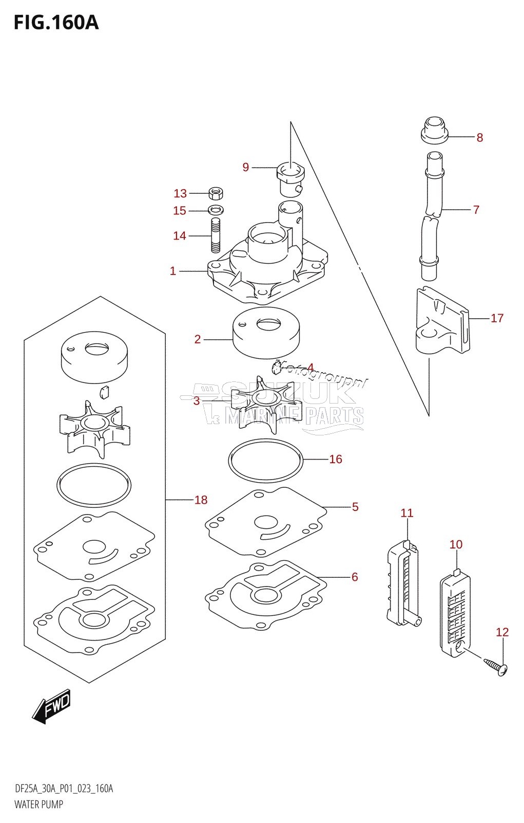 WATER PUMP (DF25A,DF25AR,DF25AT,DF25ATH,DF30AR,DF30AT,DF30ATH)