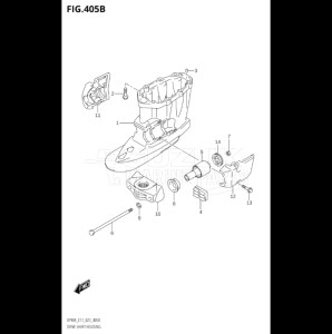 07003F-340001 (2023) 70hp E11 E40-Gen. Export 1-and 2 (DF70A  DF70AT  DF70ATH) DF70A drawing DRIVE SHAFT HOUSING (SEE NOTE)