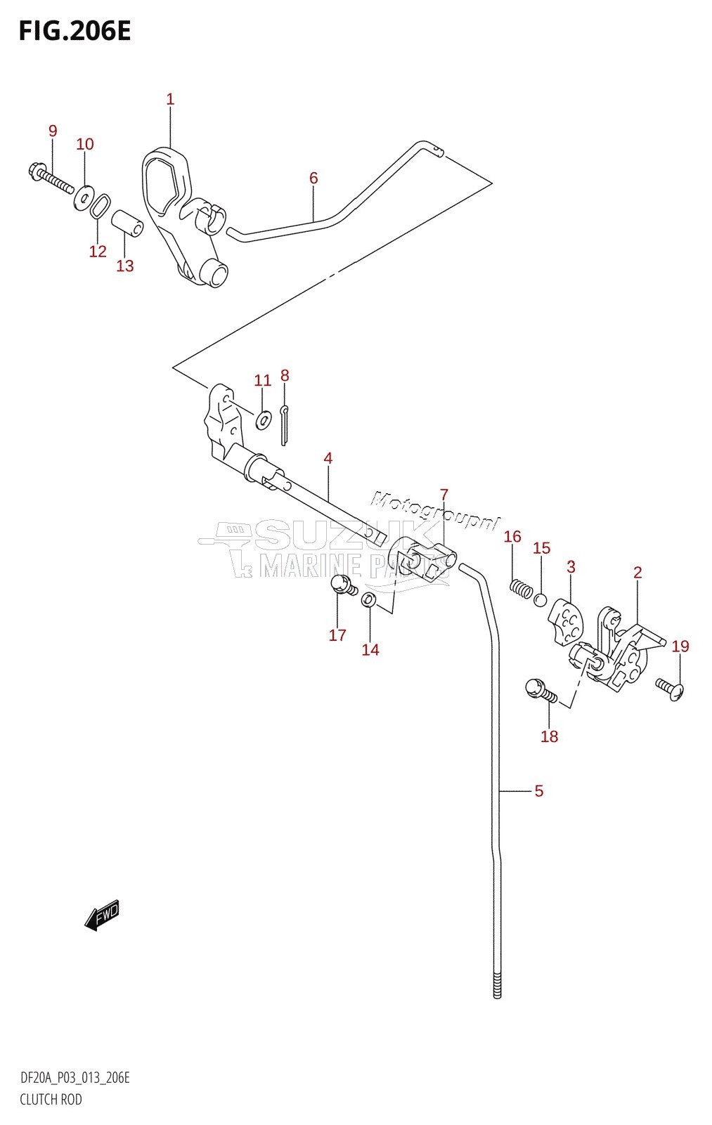 CLUTCH ROD (DF20A:P03)